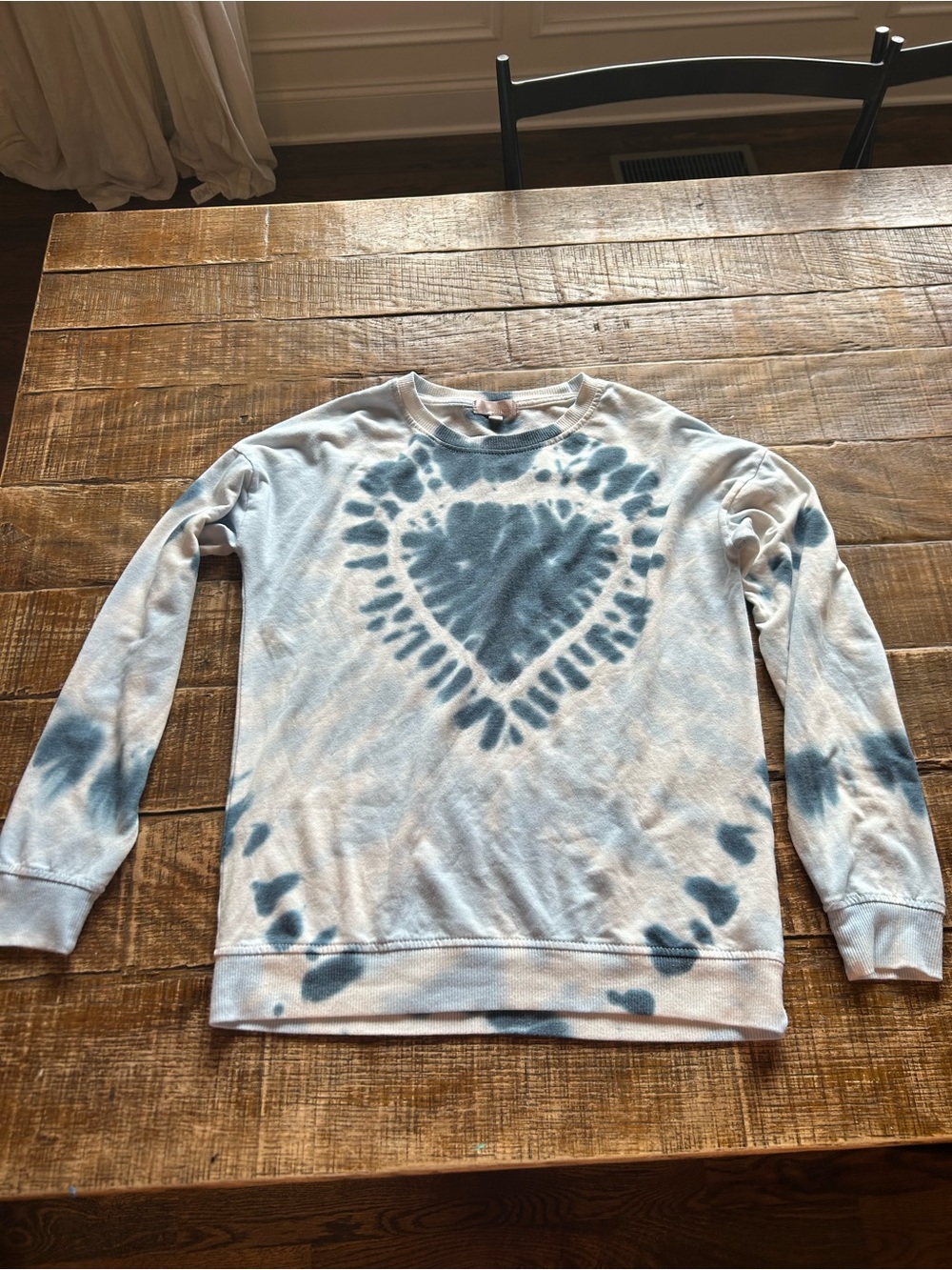 Tie-Dye Heart Crewneck Sweatshirt - Blue